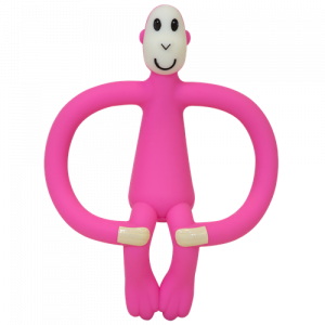 Matchstick Monkey - ekologiczny i bezpieczny gryzak ze szczoteczką masującą - Pink (Z1180)