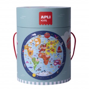 APLI Kids - Puzzle okrągłe w tubie - Mapa świata (Z3110)